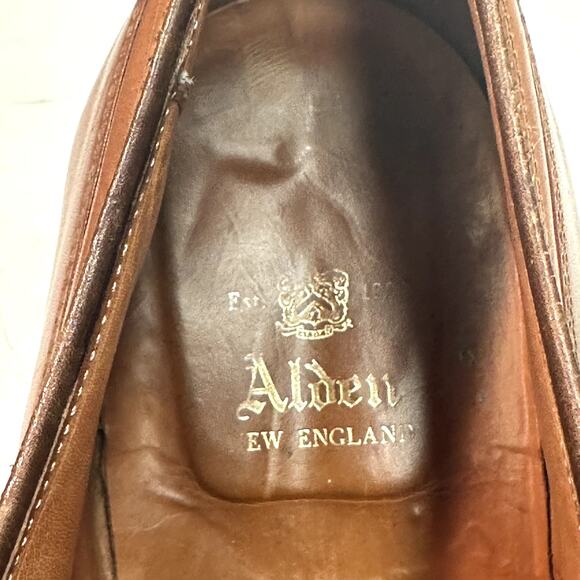 VERY GOOD Alden 962 Norwegian Front Blucher Burnished Tan Calf NST 10.5 Wide C/E main image 11